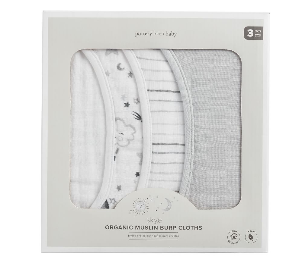 Organic Skye Muslin Burp Cloth Set